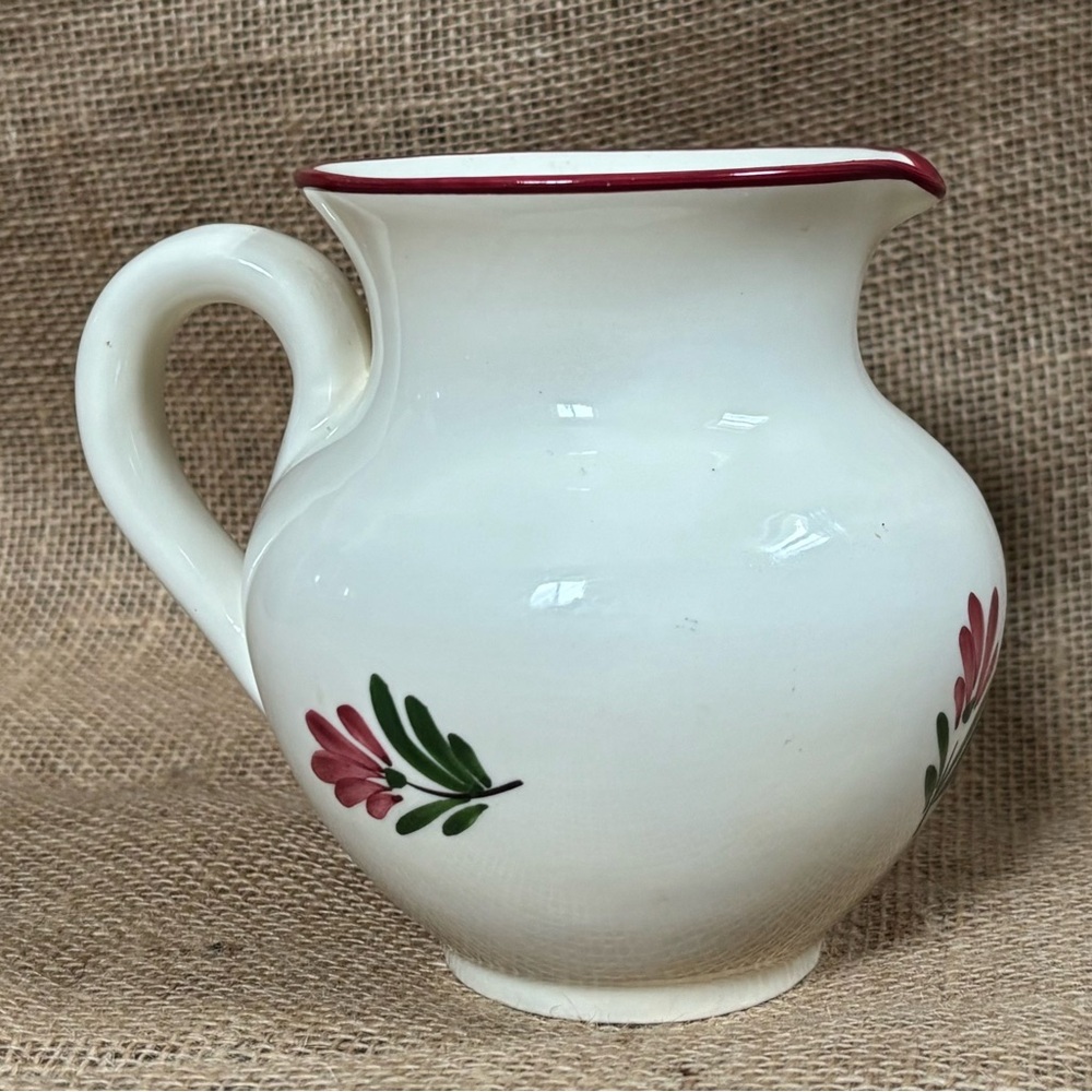 Vintage Blanchardon Fabrication French Pitcher Vase Milk Jug Girl At Well - Picture 4 of 8